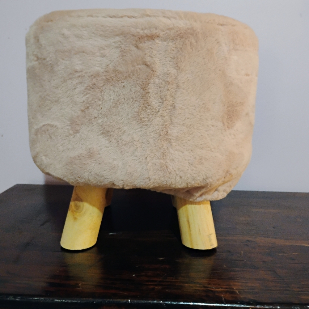 Pink Furry doodle stool